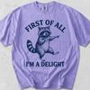 Lustiges Waschbär-Shirt: """Zuerst einmal bin ich eine Freude" Grafik-T-Shirt"""