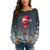 Womens  Fall Sweaters Long Sleeve Print Tops Pullover Sweaters Loose Dressy Casual Basic Clothes