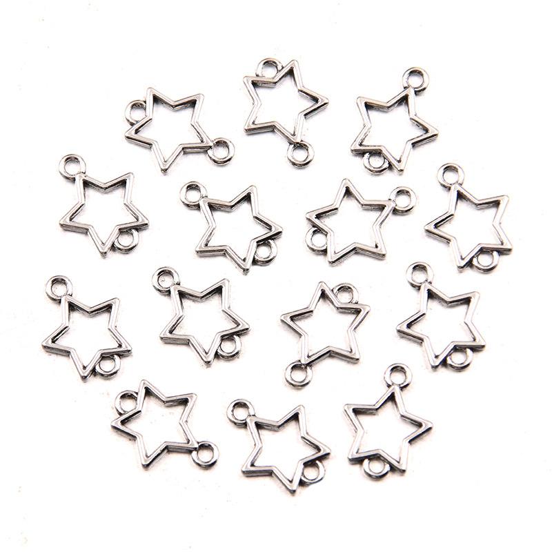 12x15mm Stop Retro Pusty Łącznik Gwiazda do DIY Biżuterii - Dostępny w 2 Kolorach