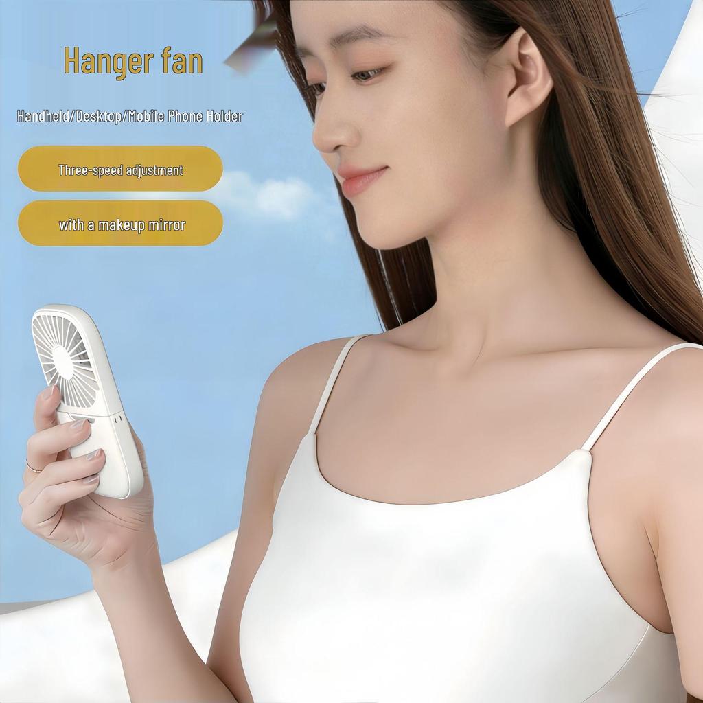 Portable Rechargeable USB Mini Fan: Long Battery Life, Small Folding Design for Outdoor, Dorm, and Office Use