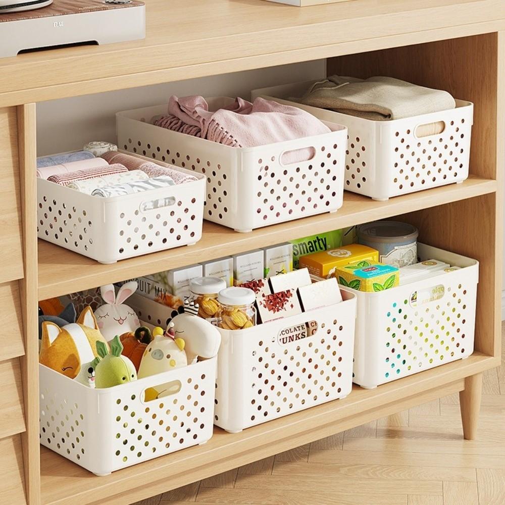 Plastic Clothing Storage Basket Stackable Snack Storage Basket  Home Organization