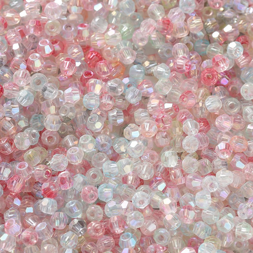 

100pcs 3.5x4.5mm Shiny Crystal Beads Glass Mixed Beads Loose Spacer Beads for Bracelet DIY Jewelry Making Accessories