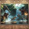 Realistische Dinosaurier Dschungel Wandteppich Prähistorischer Wasserfall Wandbehang Für Kinderzimmer Spielzimmer Wohnzimmer Ästhetische Dekoration Mult