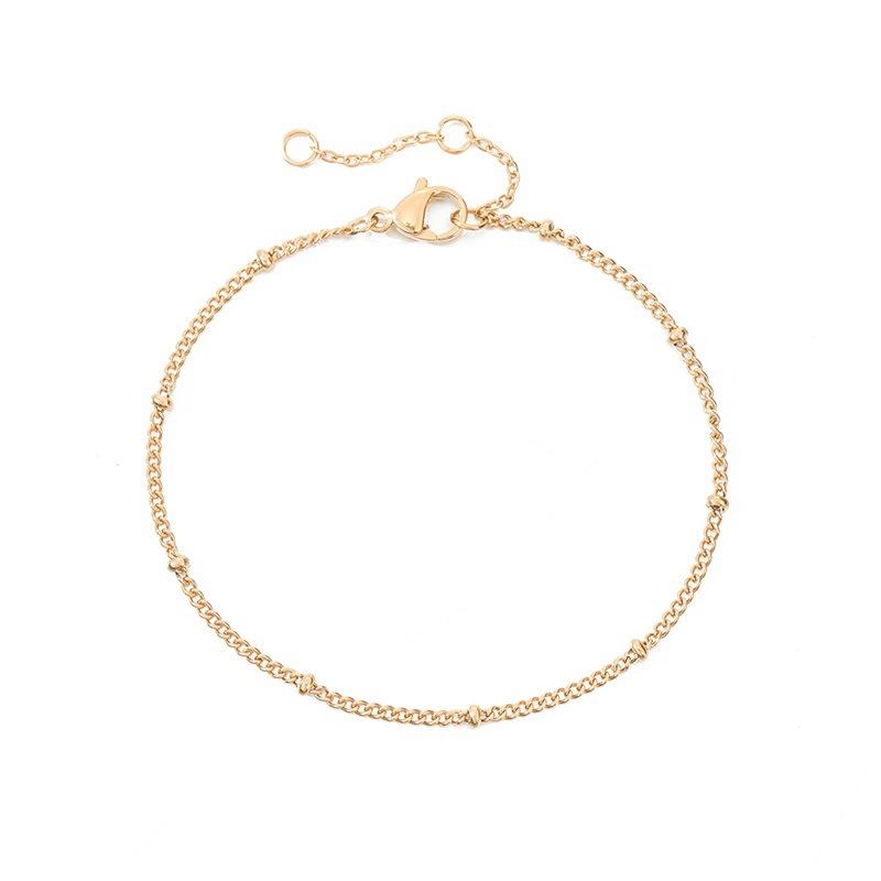 CARLIDANA Stylish Orbit Chain Bracelet Jewellery Stainless Steel Gold Plated Adjustable Beaded Cable Multi Layer Link Bracelet
