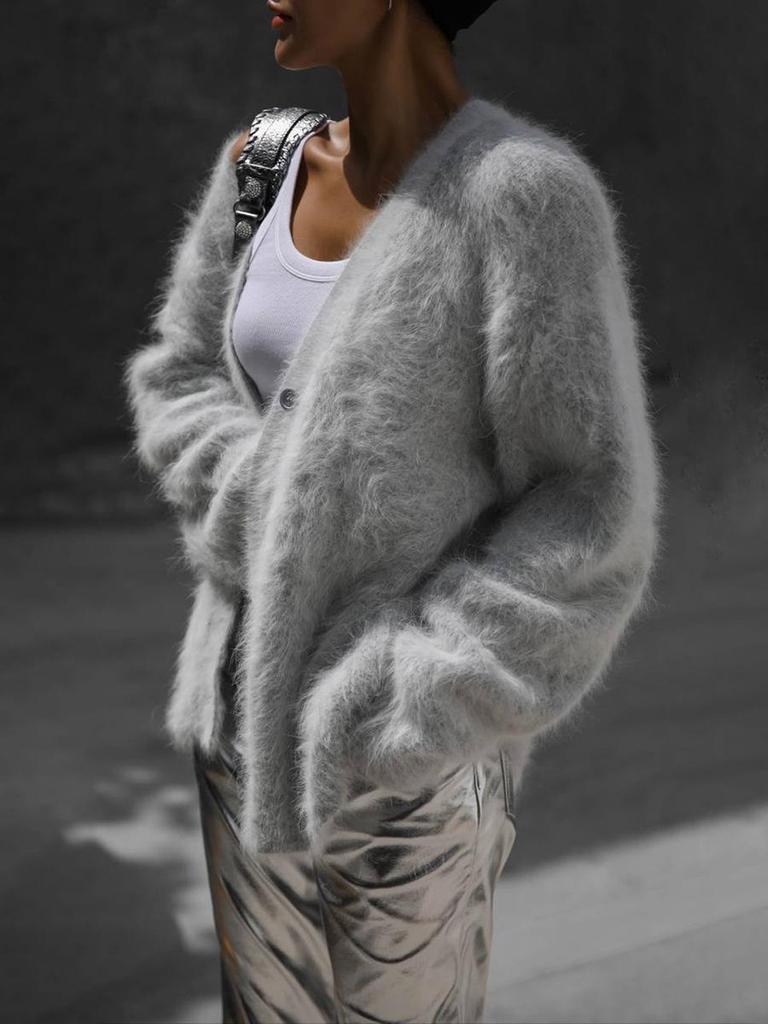 2023 Autumn/Winter Women's Faux Mink Fur Knitted Cardigan Coat
