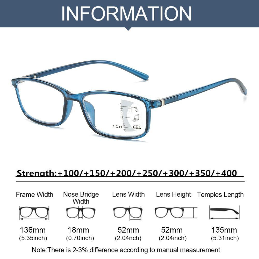 Blue Ray Blocking Anti-Blue Light Reading Glasses Progressive Near Far Eye Protection Square Eyeglasses Ultralight Multifocal
