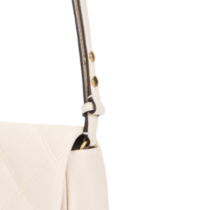 Tory Burch Quilted Logo Leather Shoulder Bag Women bags Beige 158137-724