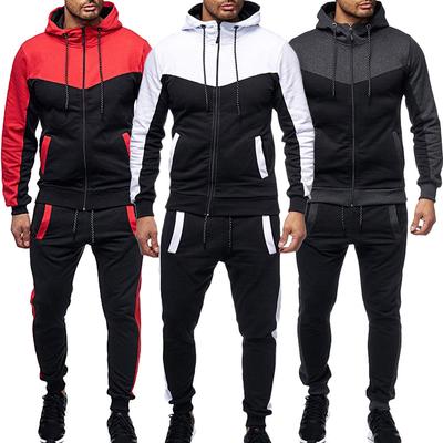 Men's  Winter Packwork Sweatshirt Top Pants Sets Sports Suit Tracksuit