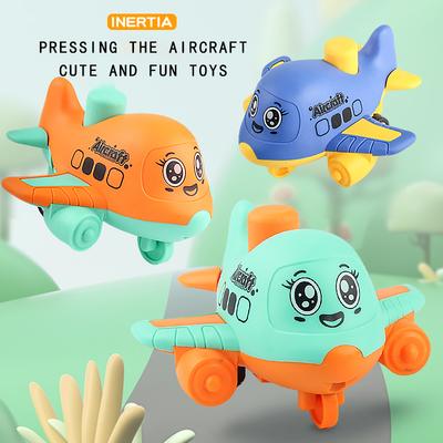 Press and Go Aircraft Toys for Toddlers 1-3, Baby Animal Racing Cars, Infant Play Vehicle Set, Baby Push Go Friction Car Toys