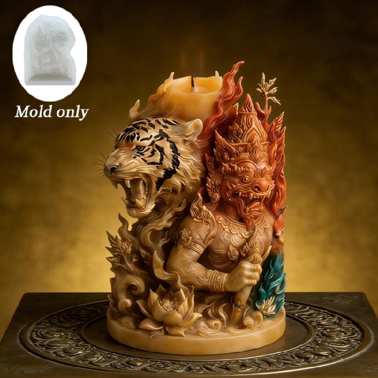 Silicone Mould For Tigers Themed Candle And Decorative For Candle And Diffuser Stone