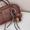 Ins Style Chocolate Bow Keychain Y2K Vintage Tassel Keyring Exquisite Creative Bag Pezndant Backpack Charms Girl Gifts