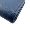 PRADA 1ML005 flap saffiano leather Bifold Wallet blue leather Women Used