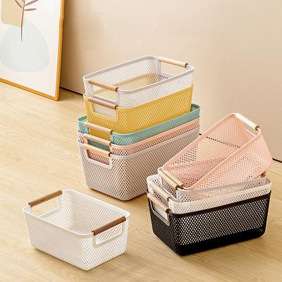 Multi Functional Hollow Storage Basket Plastic Miscellaneous Storage Basket Bathroom Bedside Table Kitchen Outdoor Storage