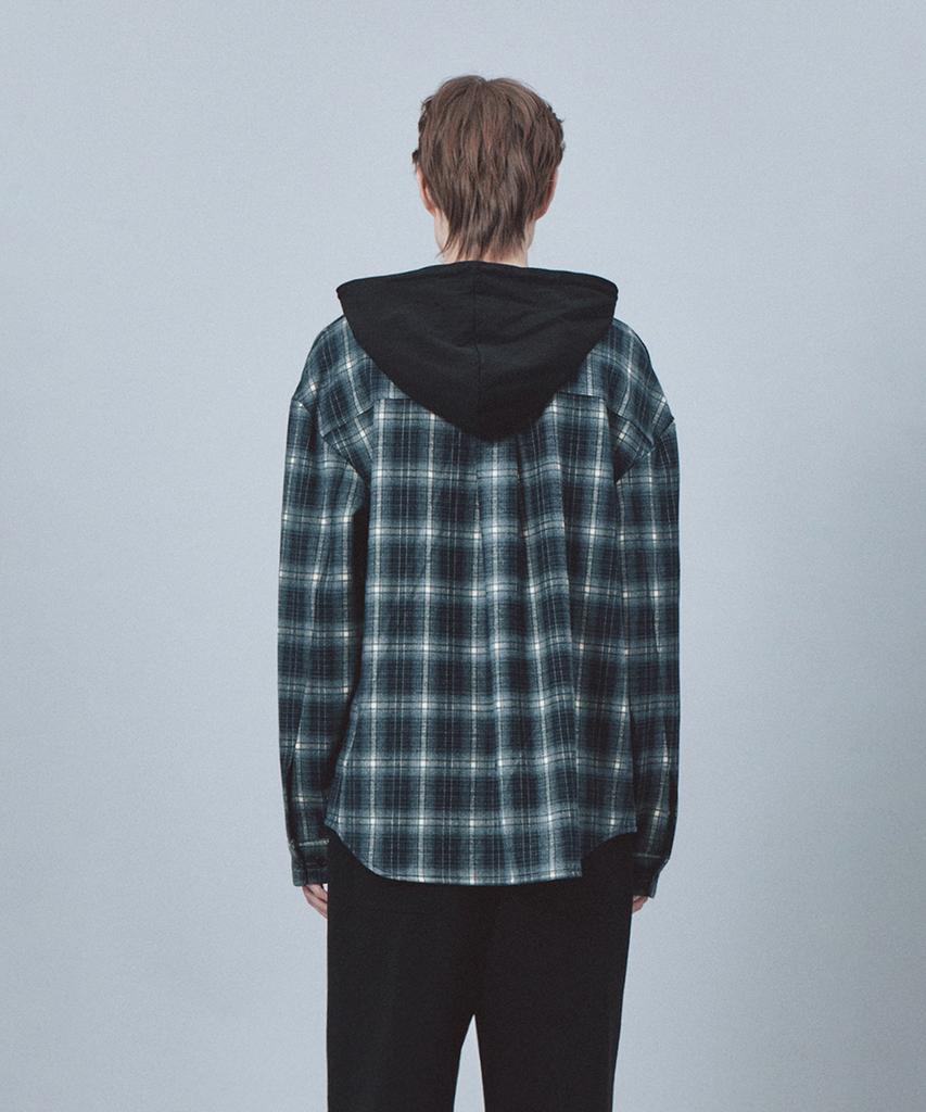 REST&RECREATION Check Hood Shirts - Navy