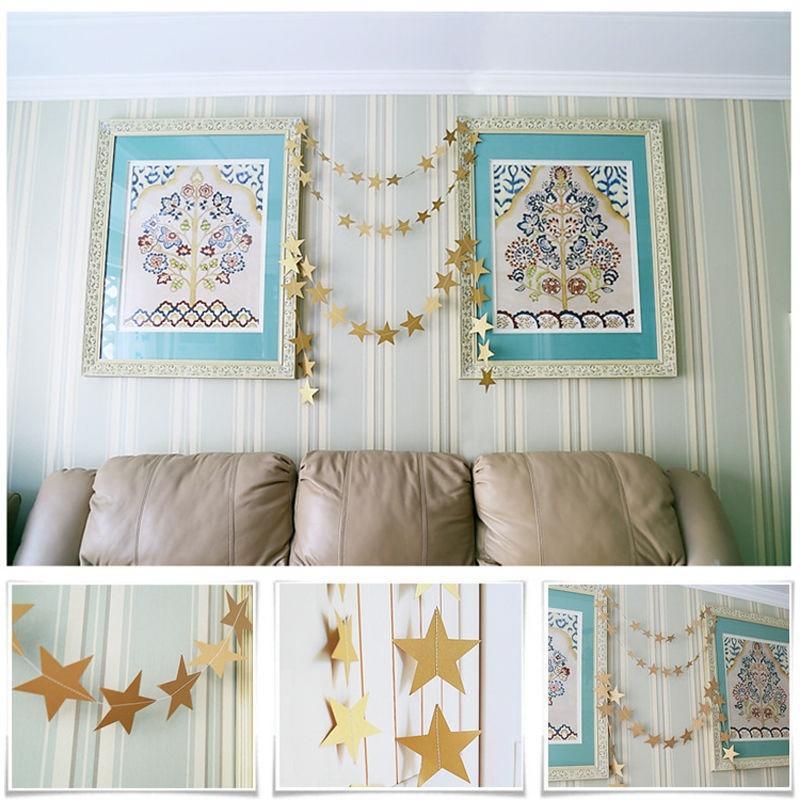 Star Paper Garland Banner Bunting Drop Baby Shower Wedding Party Decoration