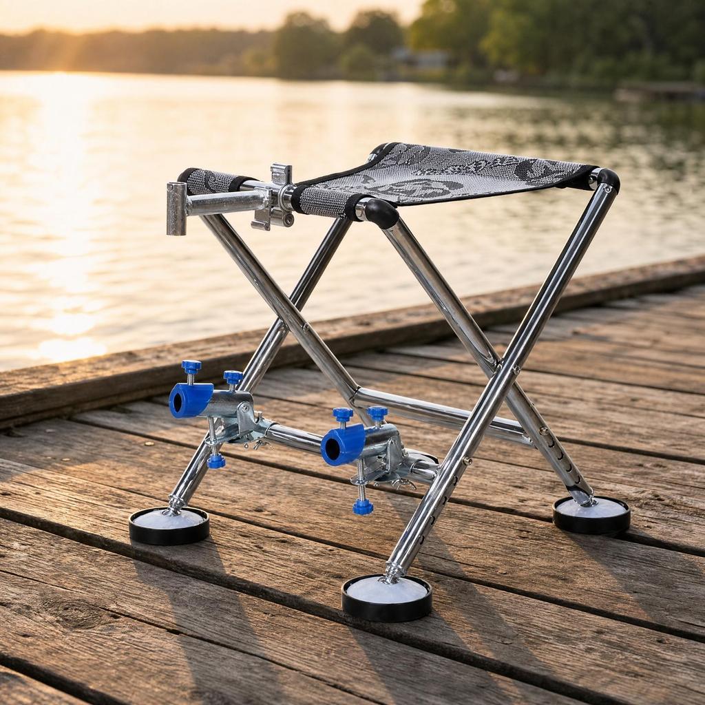 Fishing Stool with Tray Support Non-Slip for Fishermen, Anglers
