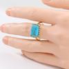 Anello da Donna Etnico Intarsiato Turchese Sintetico Colore Oro Vintage Geometria Uso Quotidiano Gioielli per Feste Regalo di Anniversario