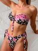 Set Bikini Due Pezzi Stampato Senza Spalline Europeo & Americano - Costume da Bagno Sexy in Rete per Donne