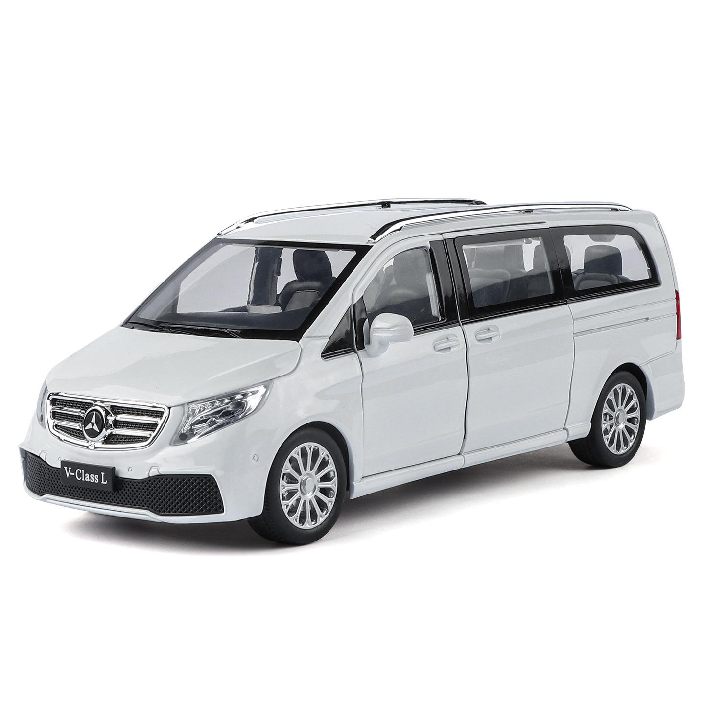 

НОВЫЙ 1/24 Mercedes-Benz V260 MPV БИЗНЕС-АВТОМОБИЛЬ Металлическая модель автомобиля Звук и свет Оттяжка Детская игрушка Коллекционные предметы Подарок на день рождения белый
