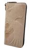 Beige1 Phoenix Italian Leather Wallet for Men and Women, Genuine Cowhide Leather, Round Zipper, Coin Purse, Card Slots, Large Capacity, Lightweight,