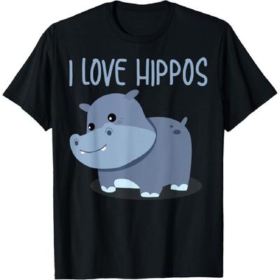 Ik Hou Van Nijlpaarden Ontwerp Voor Meisjes Jongens Kinderen Safari Nijlpaard Liefhebber T-Shirt