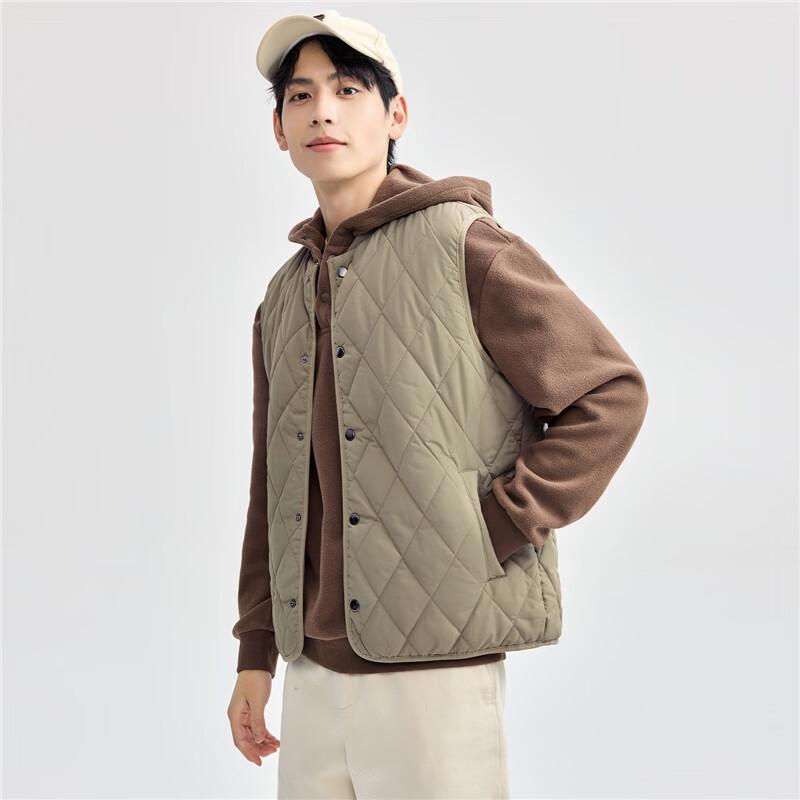 Giordano Men's Diamond Quilted Stand Collar Padded Vest