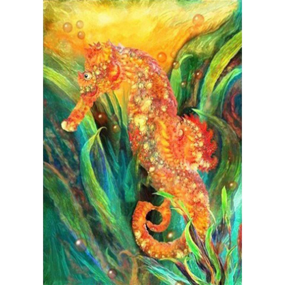 5D DIY Diamond Painting Seahorse Rhinestone Animal Picture Full Diamond Embroidery Cross Stitch Kit Gift Mosaic Home Decoration