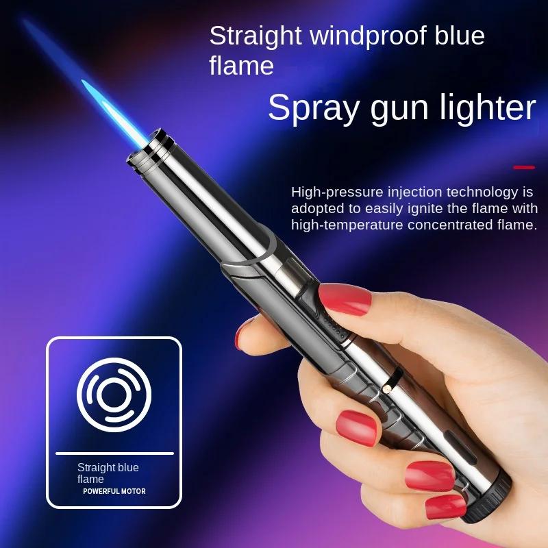 Metal Torch Windproof Lighter Refillable Pen Lighter Jet Flame Butane Lighter Kitchen BBQ Candle Camping Men's Gadget