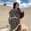 Imitation Cashmere Scarf for Women Winter New Houndstooth Scarf Fashion Versatile Shawl Lengthened Widened Thickened Scarf