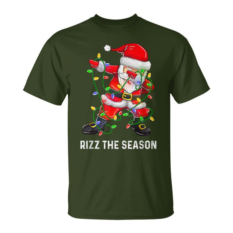 Rizz The Season Rizzler Christmas Xmas Dabbing Santa Clause T-Shirt