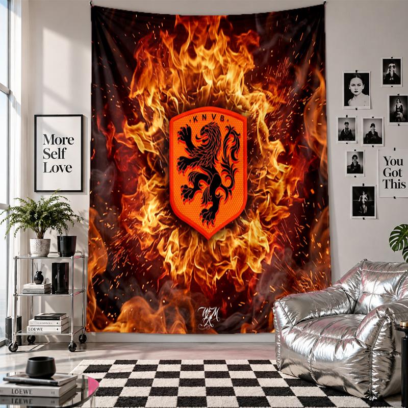Netherlands Football Wall Tapestry Home Decor Wall Hanging Cloth for Bedroom Living Room Background