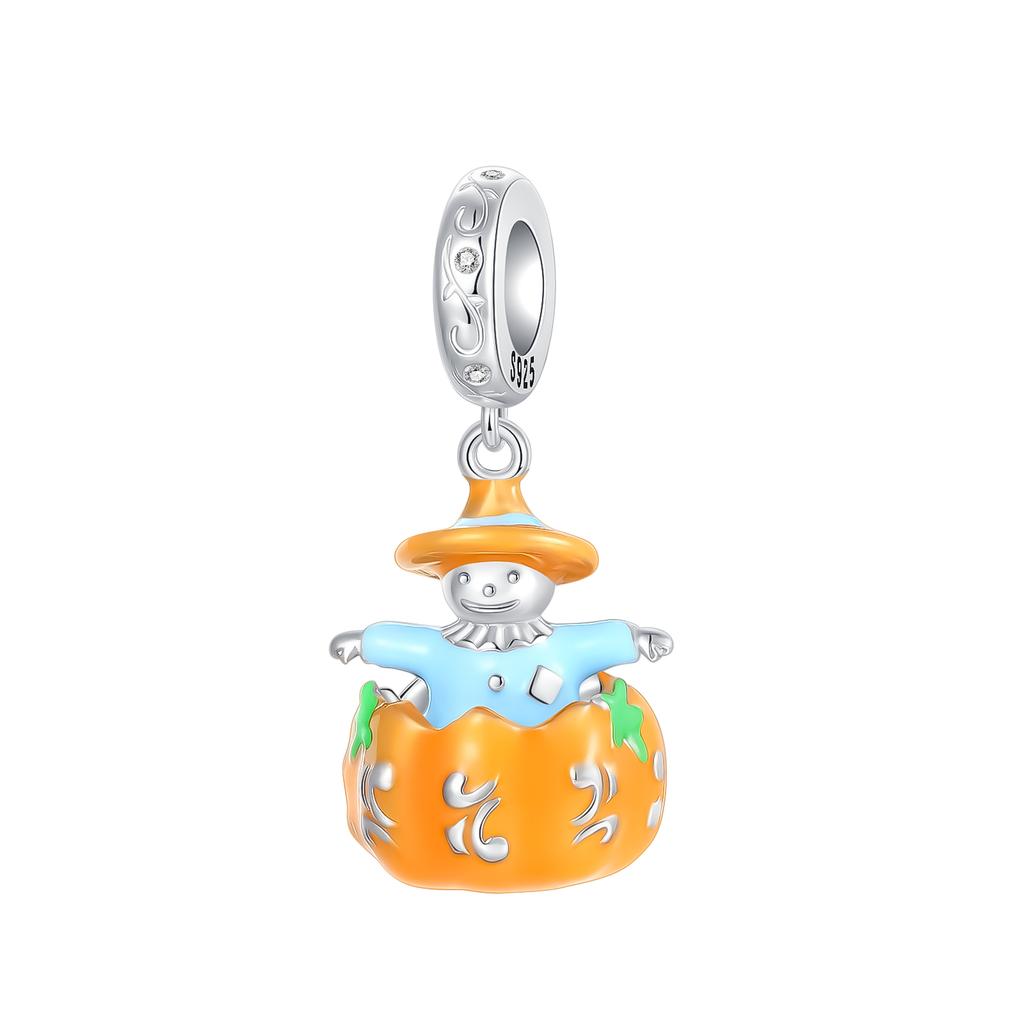 Golden Scarecrow Charms Copper Sunflower Pumpkin Dangle Pendant Fit Original Charm Bracelets Women Diy Jewelry Gift