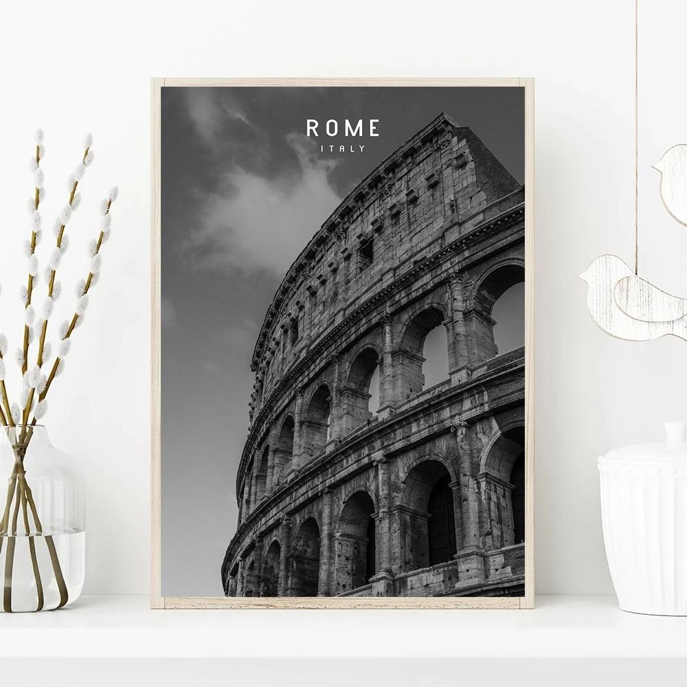 Rome Italy Vatican City Travel Poster Colosseum Ancient Architecture Print Canvas Painting Wall Picture Modern Office Room Decor