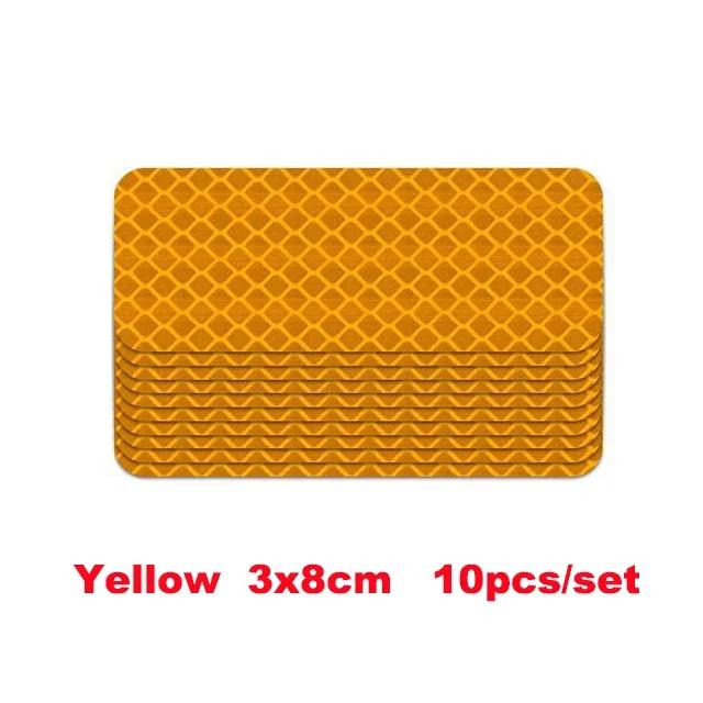 3*8cm Car Bumper Reflective Stickers Reflective Warning Strip Tape Secure Reflector Stickers Decals Safety Warning Tape 10pcs