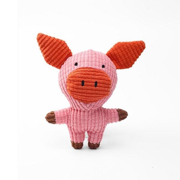 Psí pískací hračka Loutka Příloha Šustící Slon Králík Mléčná kráva Prase, 1 sada, Prase + Králík