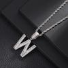Hip Hop Letter Pendant Zircon Necklace Popular Instagram Personalized Accessory Niche Design Men's and Women's Pendant Necklace