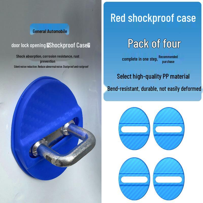 Universal Carbon Fiber Car Door Lock Protective Cover with Shock Absorption