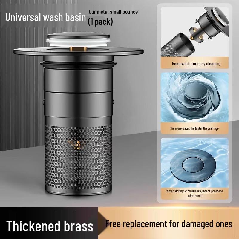 Xihe Gunmetal Grey Pop-Up Sink Drain Filter