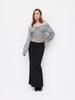 2026 Autumn/Winter European & American Lace Shoulder Strap Bow Waist-Cinched Lantern Sleeve Knit Sweater for Women