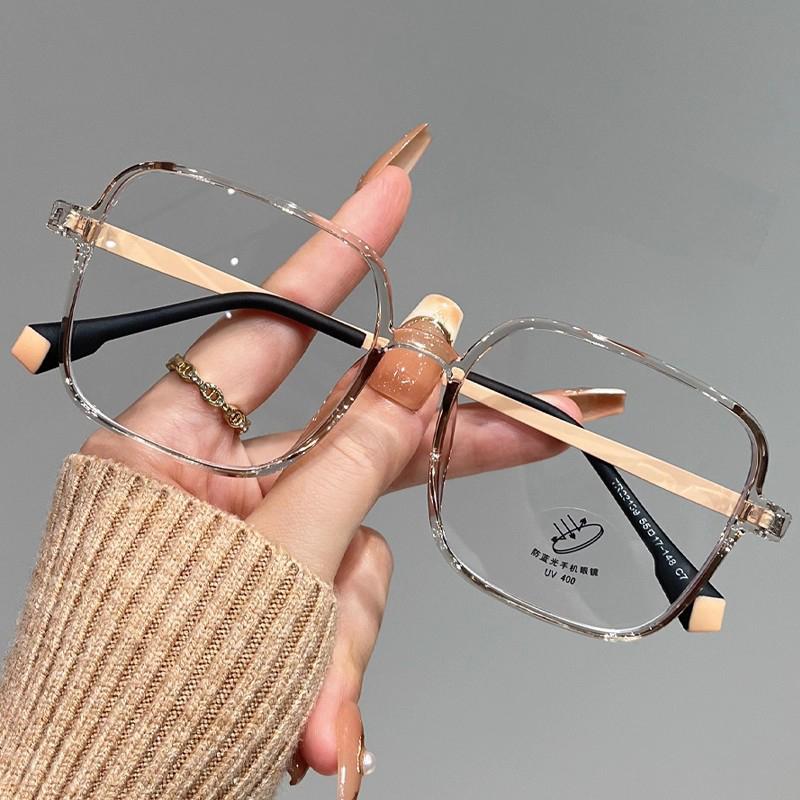 TR90 Large Square Nearsight Glasses Women Men Fashion Oversized Myopia Eyewear Optical Prescription Eyeglasses Black Matte Frame