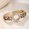 Women's Watch Rhinestone Decorative Leaf Bracelet Quartz Wristwatch