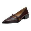 Coarse Heel Mary Jane Shoes Camellia Pointed Head Shallow Mouth High Heel Commuter Work Shoes Women