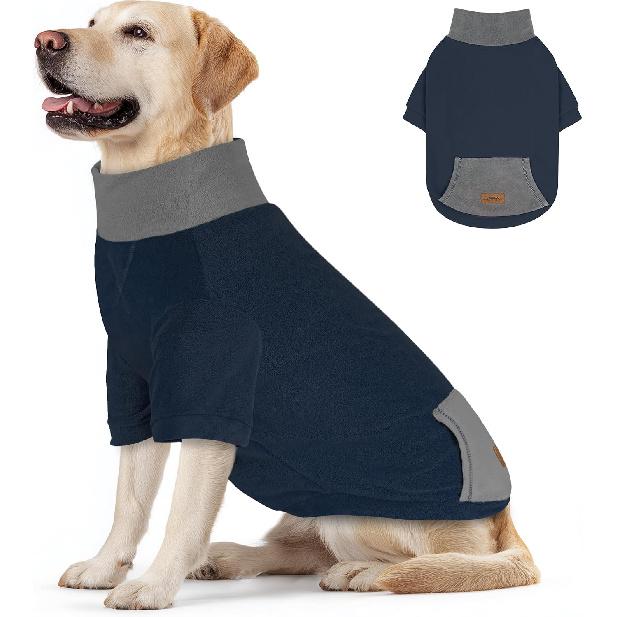 cyeollo 2 Pack Dog Sweaters for Small Dogs Boy Girl, Warm Fleece Dogs Sweater with Sleeves, Turtleneck Stretchy Doggy Sweatshirt Winter Dog Clothes, Small