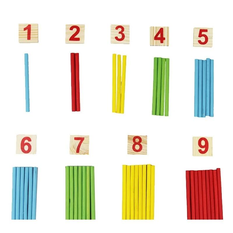 Wooden Counting Sticks Calculate Learning Box Mathematics Teaching Aids for Early Childhood Education Digital Puzzle Toys