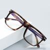 Trendy Blue Light Blocking Reading Glasses For Men TR90 Spring Hinge Fashion Square Frame Presbyopia Glasses