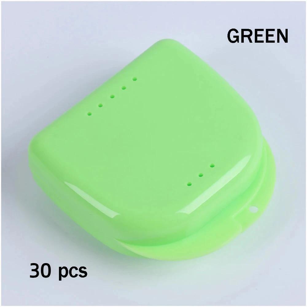 30Pcs Denture Box Tray Case Dental Orthodontic Retainer Color Tray Storage Box Plastic Teeth Container False Teeth Protective