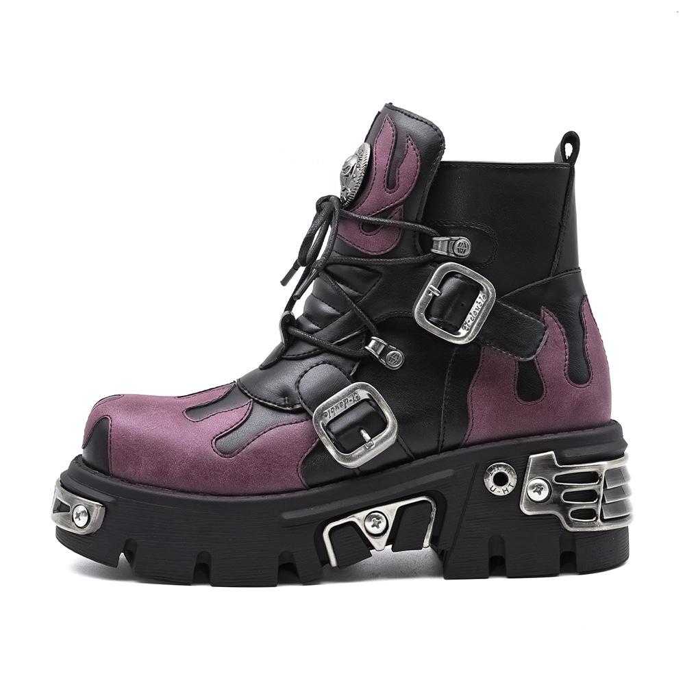 Zomer Rock Trend Punk Vlam Laarzen Metaal Rock Korte Schacht Platform Heren en Dames