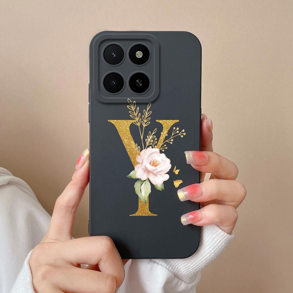 Pro Honor X5B Plus X5 Pouzdro Jednoduché Jméno Písmeno Měkký Hladký Tekutý Silikon Nárazuvzdorný Zadní Kryt Telefonu Pro Honor X 5 X5bPlus Capa