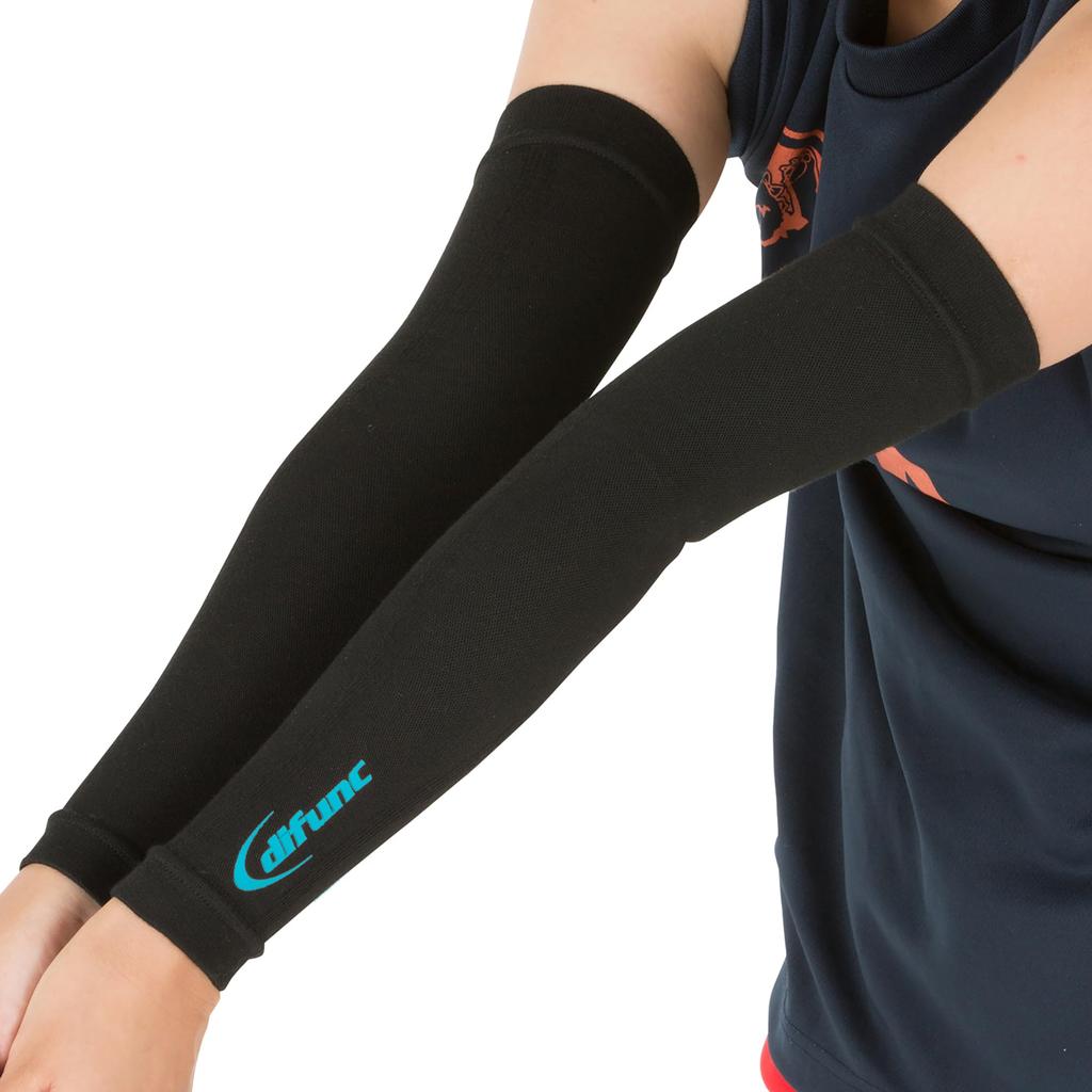 Arm 1 Black X Size Abrasion Graduated Sweat for Volleyball and Baseball D&M Sleeves, Pair, Turquoise, Small, D-7000, Resistant, Compression,