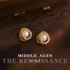 Light French Irregular Hollow Pearl Stud Earrings Stylish Simple Commuter Earrings